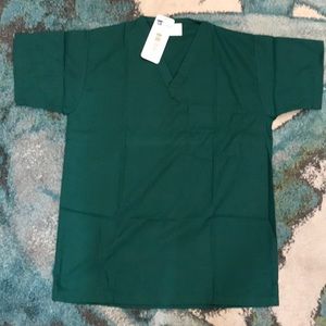 XS green scrub top